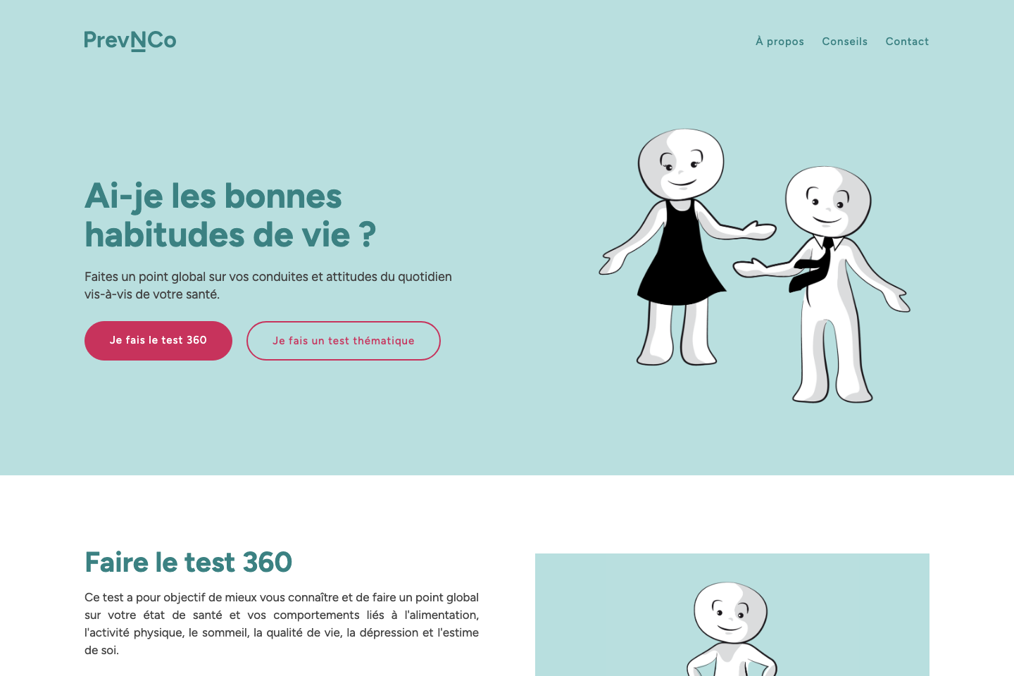 Preview of the PrevNCo website designed by Ducal